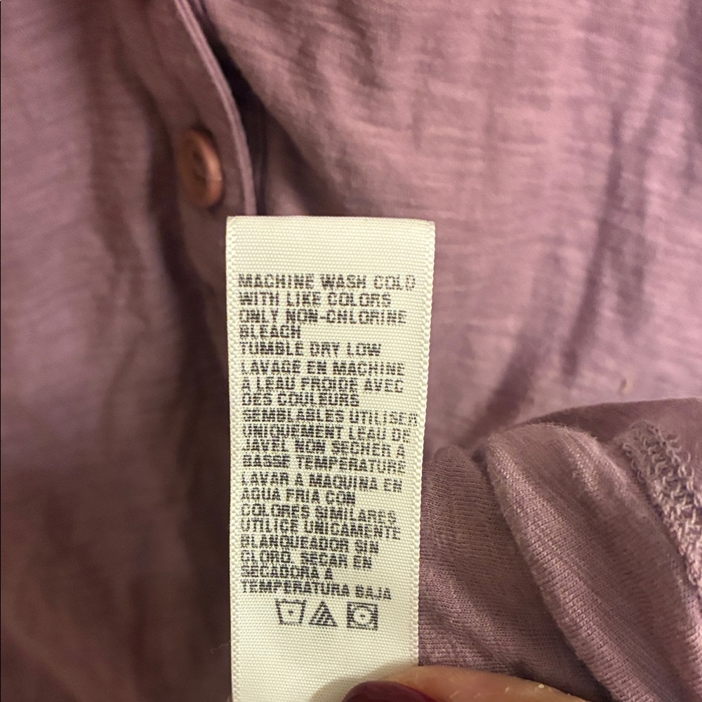 James Perse Mauve Long Sleeve Henley in Sz 1 -equivalent to a small - Picture 7 of 11